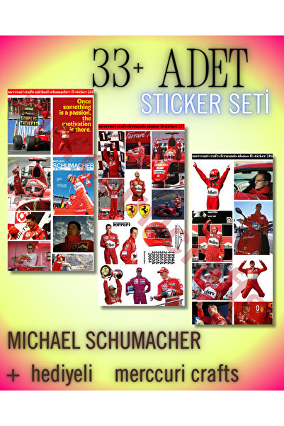 merccuri crafts مجموعة ملصقات مايكل شوماخر (أكثر من 33 قطعة عالية الجودة) - د...