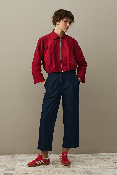 Fahhar Multi Pleated Jacket Red