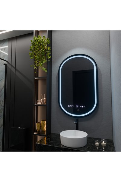 Alessandro DESIGN Oglindă ovală cu LED, 50 x 80 cm, Alessia MotionGlow Marcello cu sistem de dezaburire
