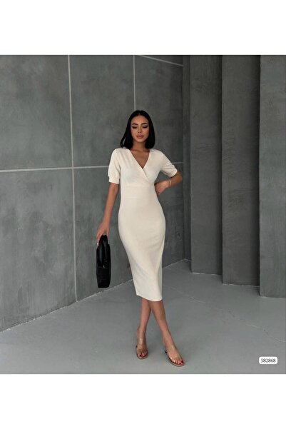 Modafeminen Φόρεμα με κοντό μανίκι με διπλό γιακά ΜΠΕΖ 582868