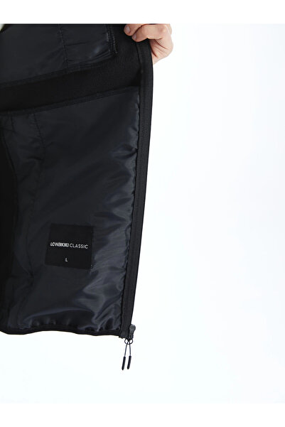 LC Waikiki Lcwaikiki Classic Black Standard Fit Stand Collar Men's Coat