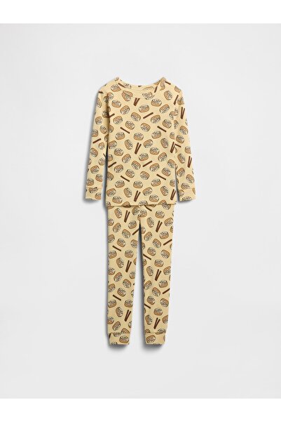 GAP Bebek Sarı Cinnamon Grafik Baskılı Pijama Takımı