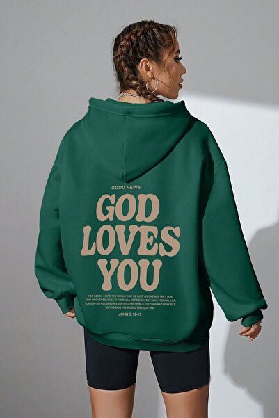 trendypassion Good Loves You Printed Oversize Sweatshirt