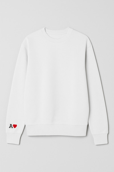 Giftify-Tr Kişiye Özel Harf Nakışlı Unisex Sweatshirt