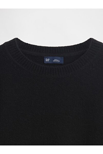 GAP Kadın Siyah CashSoft Bisiklet Yaka Kazak