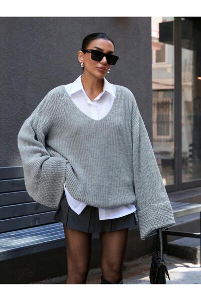 EFENDİX Oversize Sweater with Foldable Sleeves