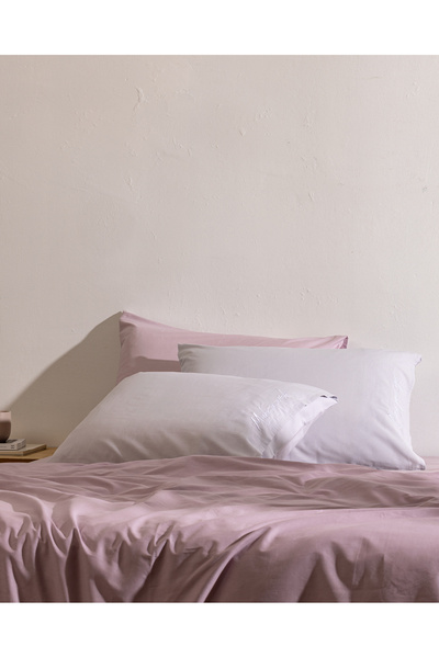 Madame Coco Soleil 100% Cotton 2-Piece Pillowcase - Gray/White