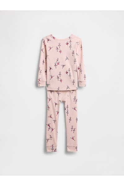 GAP Bebek Pembe %100 Organik Brushed Pamuk Pijama Takımı