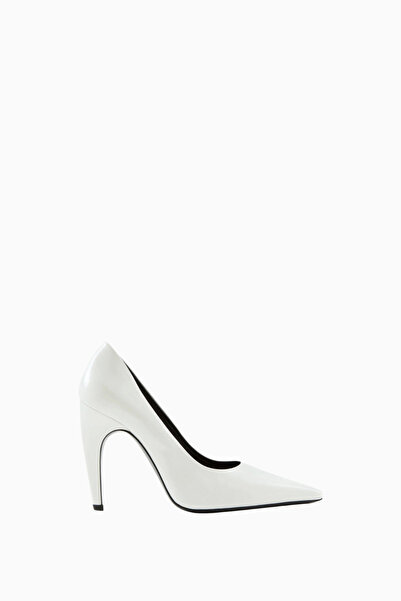 Jude Fame 105 White Leather Stiletto, Pointed Toe High Heel