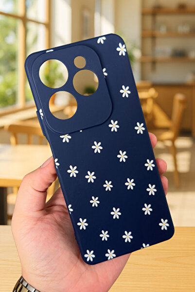 Vip Case INFINIX HOT 40 PRO Uyumlu Mini Papatya Desenli Silikon Darbe Emici Klasik Korumalı Rubber Kılıf