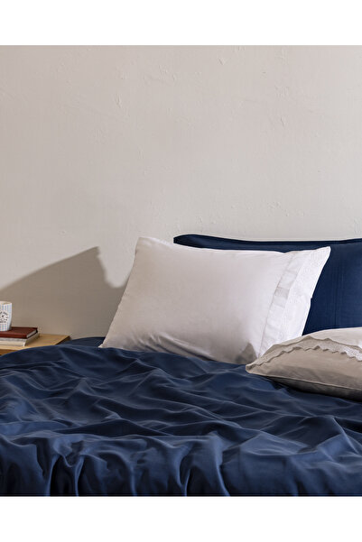 Madame Coco Fleuve 100% Cotton 2-Piece Pillowcase - White