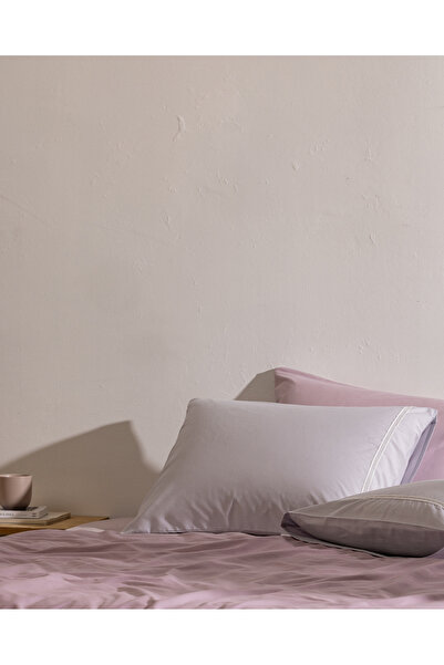 Madame Coco Modena 100% Cotton 2-Piece Pillowcase - Gray/White