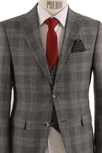 BRUEGEL Yelekli Takım Elbise Slim Fit Erkek