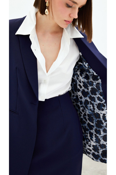 TUĞBALİ Kadın Mono Yaka Klasik Blazer Ceket