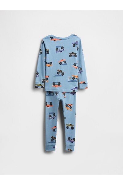 GAP Bebek Mavi Organik Brushed Pamuk Pijama Takımı