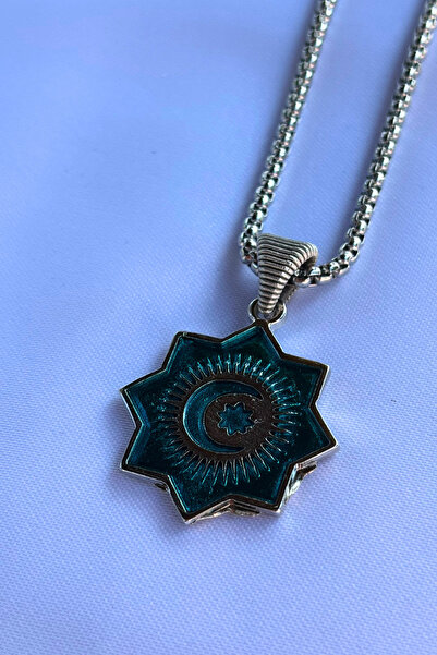 Begondio Ay Yıldız İşlemeli Türk Devletleri El İşçiliği Paslanmaz Çelik Zinci...