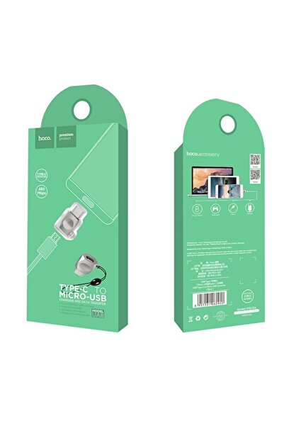 Hoco Adaptor microUSB - USB-C UA8, Argintiu