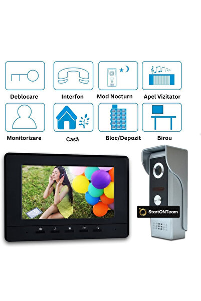 StartONTeam Smart Wired Video Intercom with Monitor, Infrared, Night Vision, Two-Way Communication