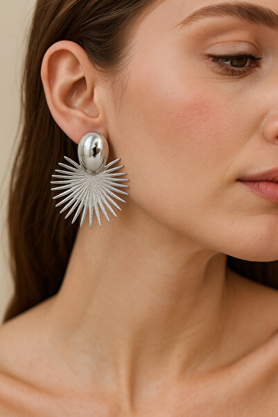 MRK Kadın Sallantılı Palmiye Flower Yaprak Küpe