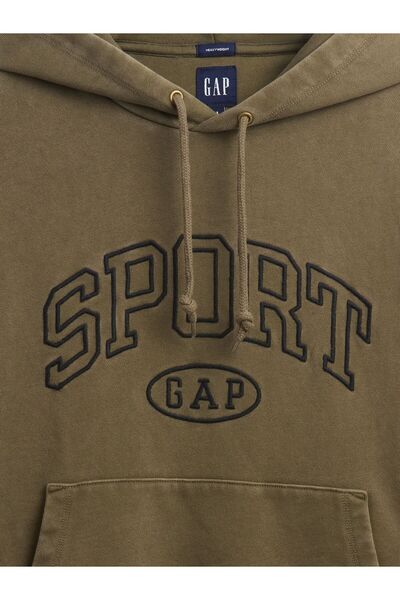 GAP Erkek Yeşil Heavyweight Oversized Logo Sweatshirt