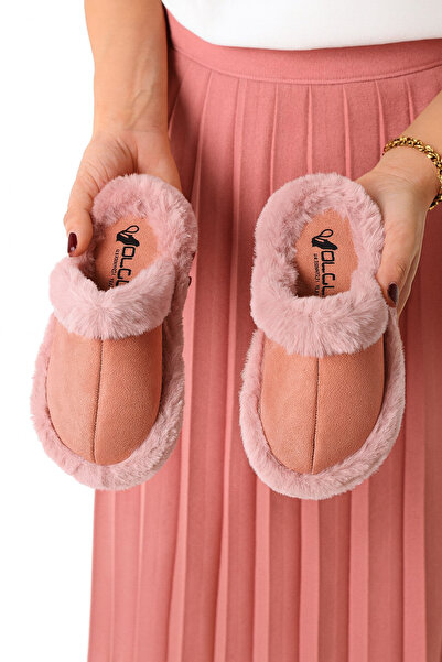 Behtah Kundura Papuci de casă cu pene pentru femei, cu talpă silențioasă, design cald și elegant