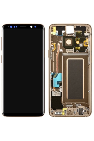 Samsung Galaxy S9 G960 Touchscreen Display with Frame - Gold (Service Pack GH97-21696E)