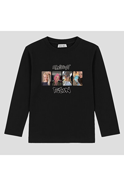 Poop Tricou cu mânecă lungă imprimat Manifest Music Group (Lbl570 S) (4-13 ani)