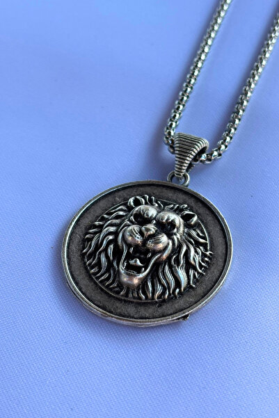 Begondio Kükreyen Aslan El İşçiliği Paslanmaz Çelik Zincir Erkek Kolye