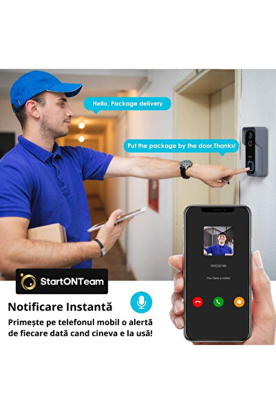 StartONTeam Smart Wireless Outdoor Video Intercom with HD Camera, Motion Sensor, Night Vision