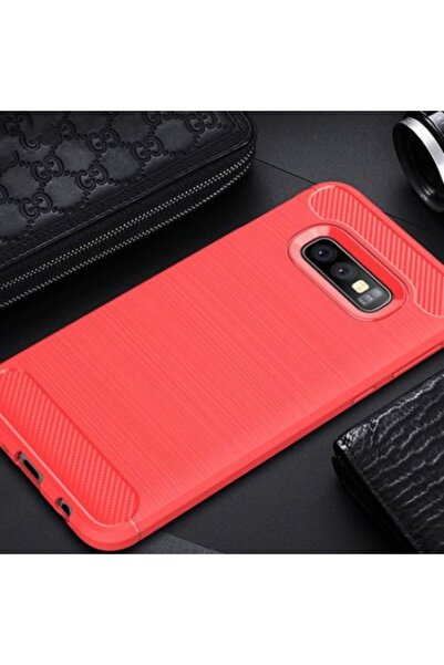 SOHO Carbon Soft Silicone Back Case for Samsung Galaxy S10 - Red