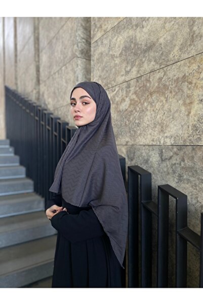 MENESSA Bambu Jakar Şal Meltem Desen Füme