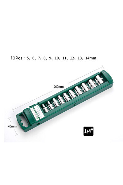 Choice4 short 10pcs 6.35mm Hex Socket Wrench Head Set 1/4 3/8 1/2 Short Long ...