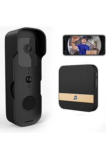 StartONTeam Smart WiFi Video Intercom, Full HD, IR, Two-Way Communication, Motion Sensor and Night Vision Black