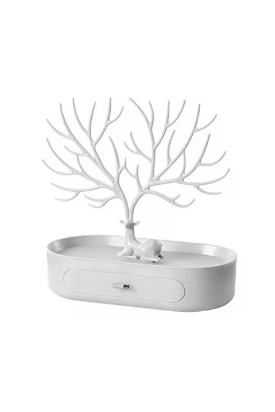 Bibilel Suport organizator bijuterii, 1 sertar, formă de copac, plastic, 24,5...