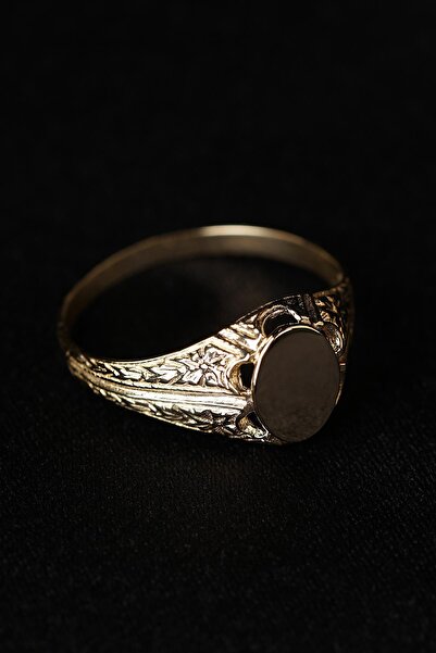 Fiyonk Kuyumculuk 14 Ayar Altın İşlemeli Şövalye Erkek Yüzük