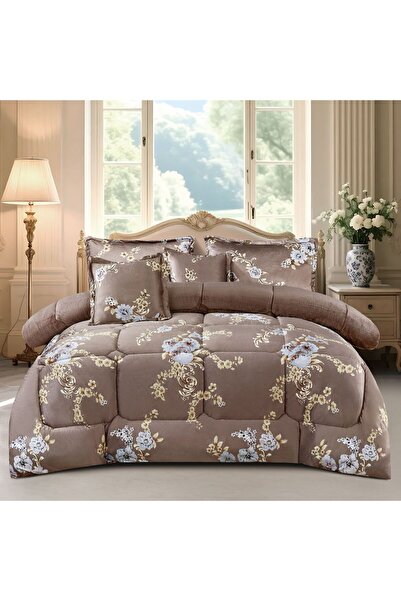 Roshen طقم مفرش 6 قطع نفرين مخمل فرو مصنوع بجودة عالية من المخمل الناعم مقاس 230*250سم