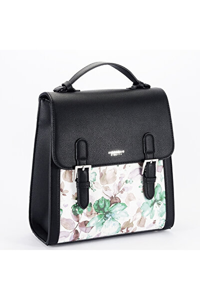 Diana&Co Rucsac negru cu imprimeu floral B-DHJ731-3 M11