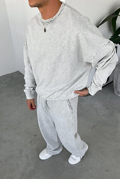 HAFKAGİYİM Gray Basic Washable Oversize Sweatshirt