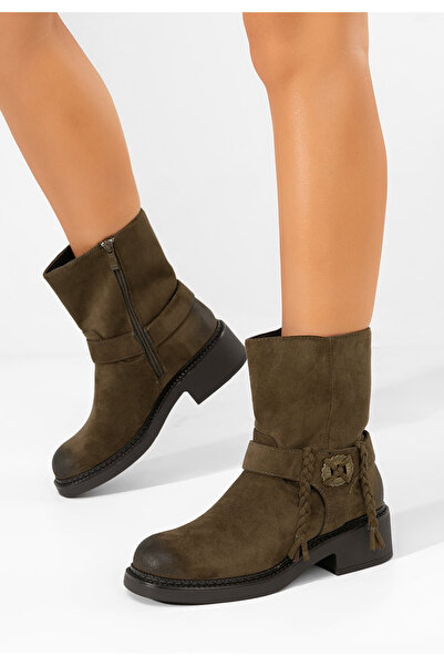 B T Shoes Γυναικεία μποτάκια Alasika πρασινο