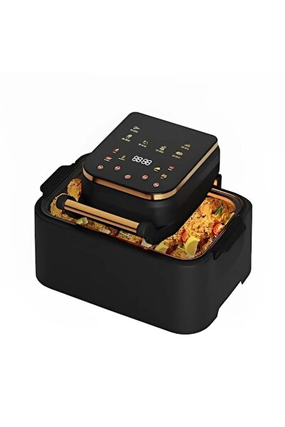 Deliny Friteuză profesională cu aer 3 în 1, fără ulei, 1700 W, capacitate 12 L, control tactil, afișaj LED, 11 presetări