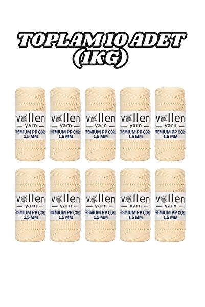 vollen yarn Polyester Makrome İpi 1.5 mm 100 g 150 m – 10’lu Paket, Supla ve ...