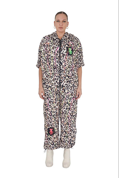 Darkmen Women's Plus Size Leopard Oversize Two-Piece Winter Set