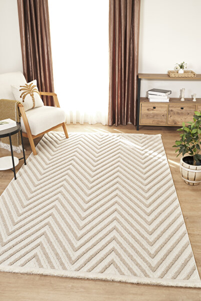 SİMEREV HALI HOME CONSEPT Krem Bej Yumuşak Bukleli Dokuma Halı Bukle Kilim Salon Mutfak Koridor Yolluk Oturma Odası Halısı