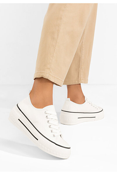 B T Shoes Bílé tenisky na platformě Antio