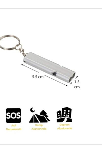Online Home Market 2 Adet S.O.S Acil İmdat, Deprem Düdük Alüminyum Islık Anah...