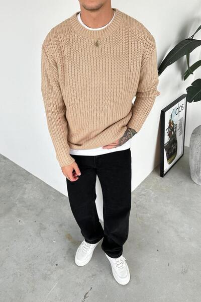 HAFKAGİYİM Taba Örme Дизайн Relaxed Трикотажний светр