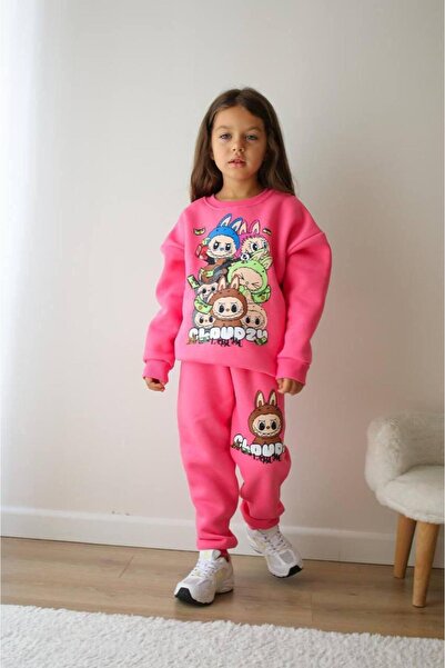 phokaia Barbosa Girl's 3-Thread Ribbed Sweatshirt Tracksuit 2-Piece Set