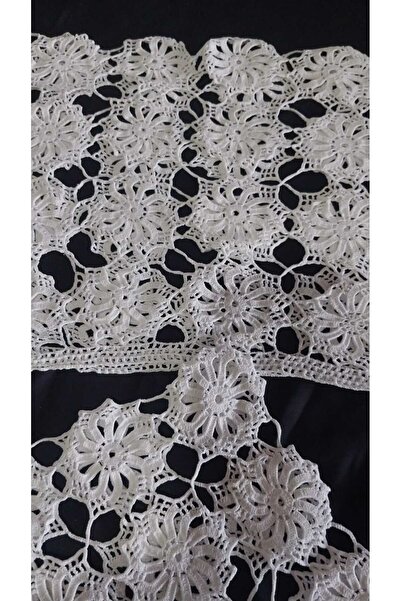 Papatyam Hand Knitted Crochet 2 Pieces (37X25) Hand Embroidered Pillow Head Cotton Thread/Handcrafted Dowry Lace/Vintage