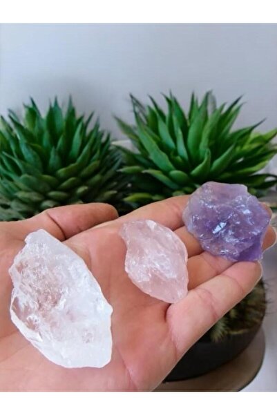 The Magıc of Healıng İşlenmemiş Ham Ametist Pembe Kuvars -Kristal Kuvars Taşı...