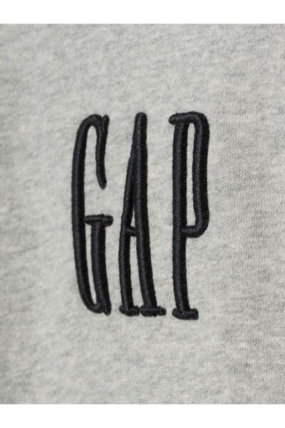GAP Erkek Siyah VintageSoft Colorblock Logo Yarım Fermuarlı Sweatshirt